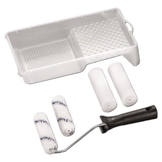 Malerset Lackier-Set Streichset 6-teilig mit Farbwanne