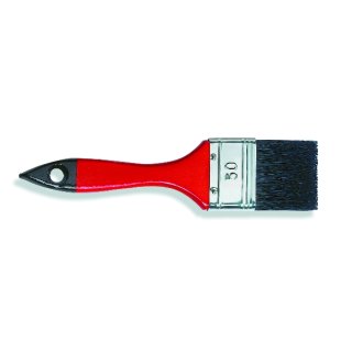 Flachpinsel St&auml;rke 5 schwarze Naturborste rot-schwarz