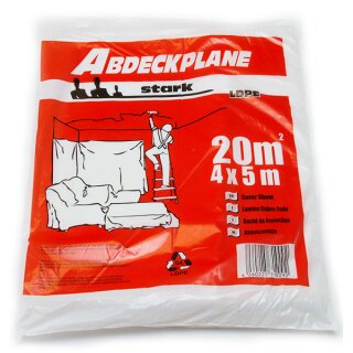 Abdeckfolie 4 x 5 m Abdeckplane 20 qm Malerfolie transparent 30 my
