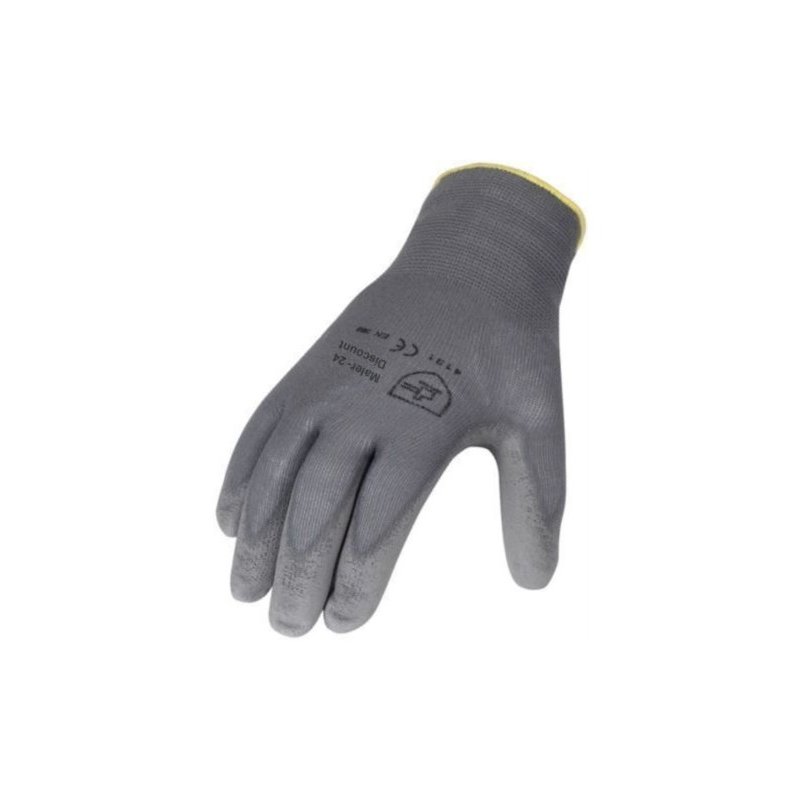 12 Paar Polyester Arbeitshandschuhe grau Montagehandschuhe Feinstrik Handschuhe 