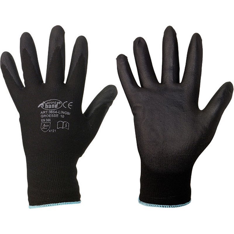 12x PU Handschuhe Montagehandschuhe Arbeitshandschuhe Nylonhandschuh schwarz 